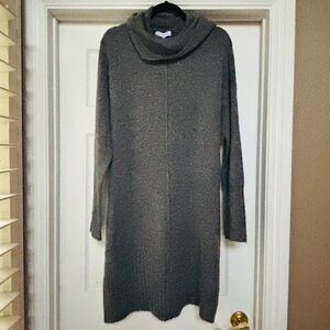 Liz Claiborne Charcoal Cowl Neck Sweater Dress
